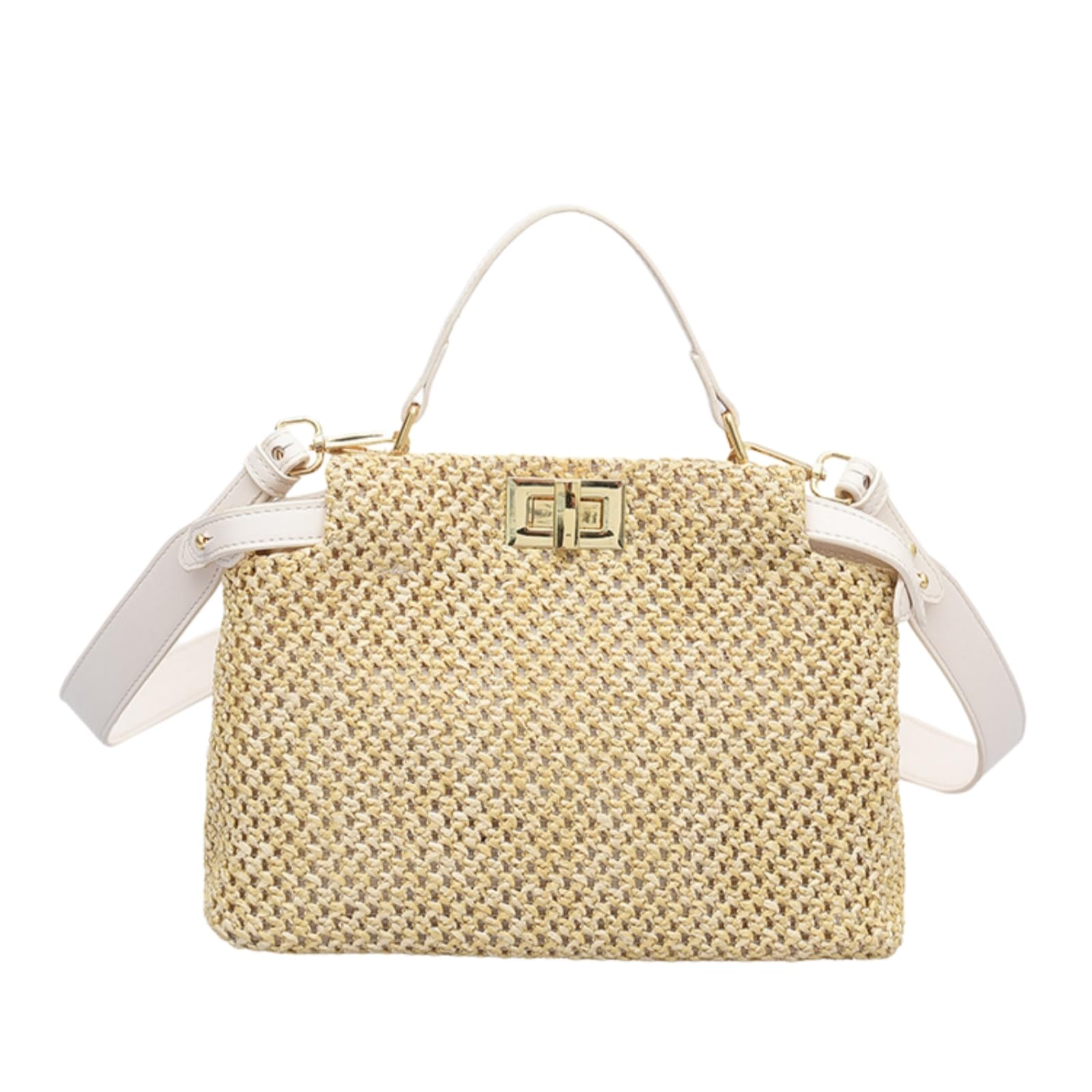 Strandtasche Crossbody Taschen Für Frauen Bohemian Gewebt Strohtasche Schultertasche Handtasche-Green Shoulder Bag