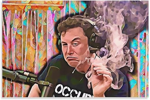 Miniatura 1 de Elon Musk - Póster de fumar en alta definición sobre lienzo, pintura de pared, para decoración de sala de estar, regalo para niños, 12 x 18 pulgadas
