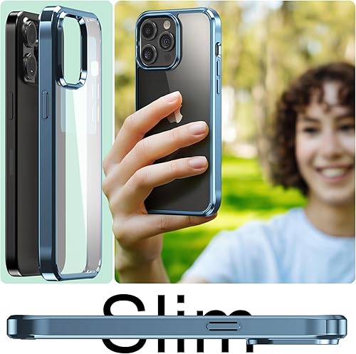 Miniatura 7 de Foluu Funda ultradelgada para iPhone 15 Pro Max 2023 con protector de pantalla de vidrio templado y protector de lente de cámara, chapado duro