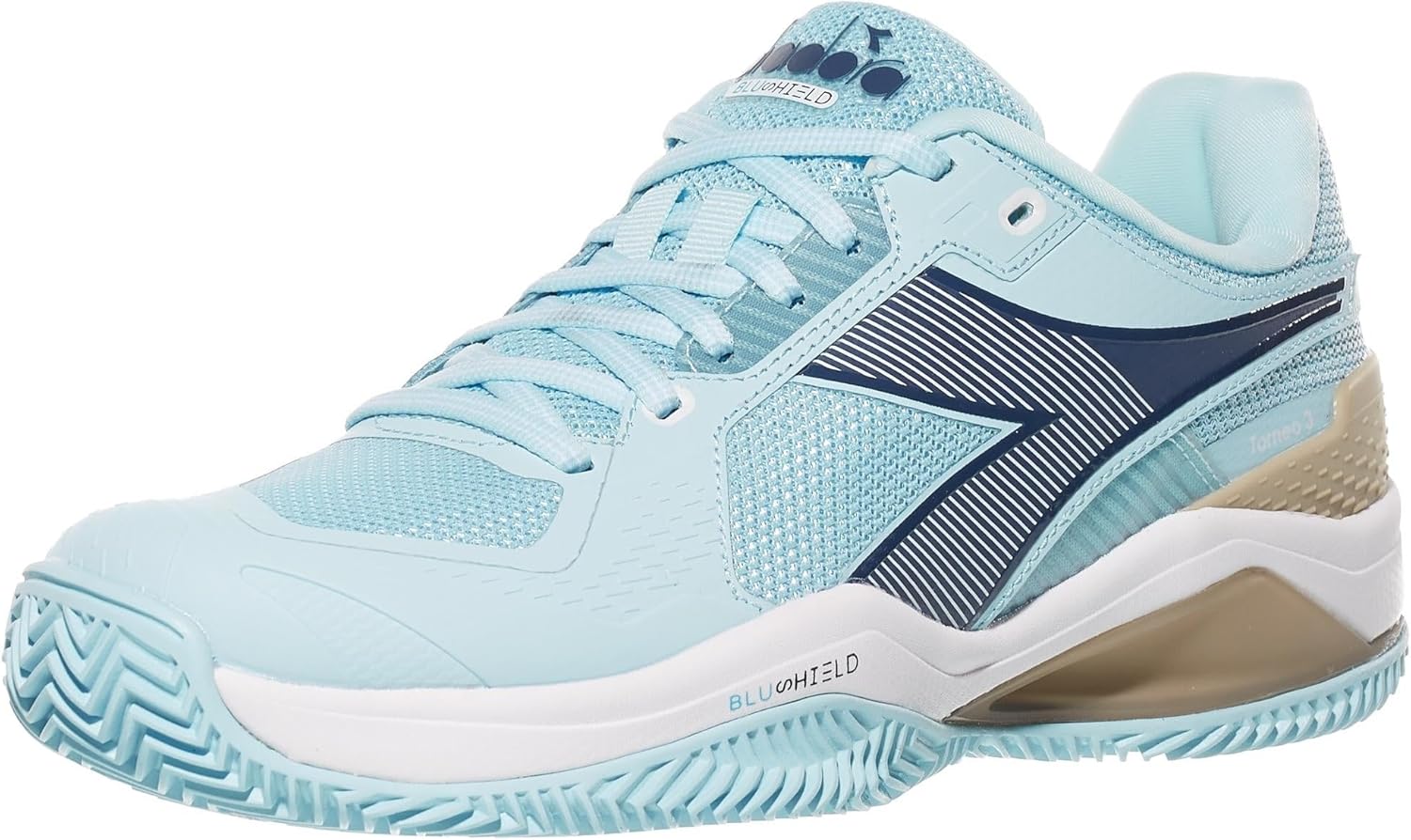Diadora Womens Blushield Torneo 3 Clay Tennis Sneakers Shoes Casual - Blue