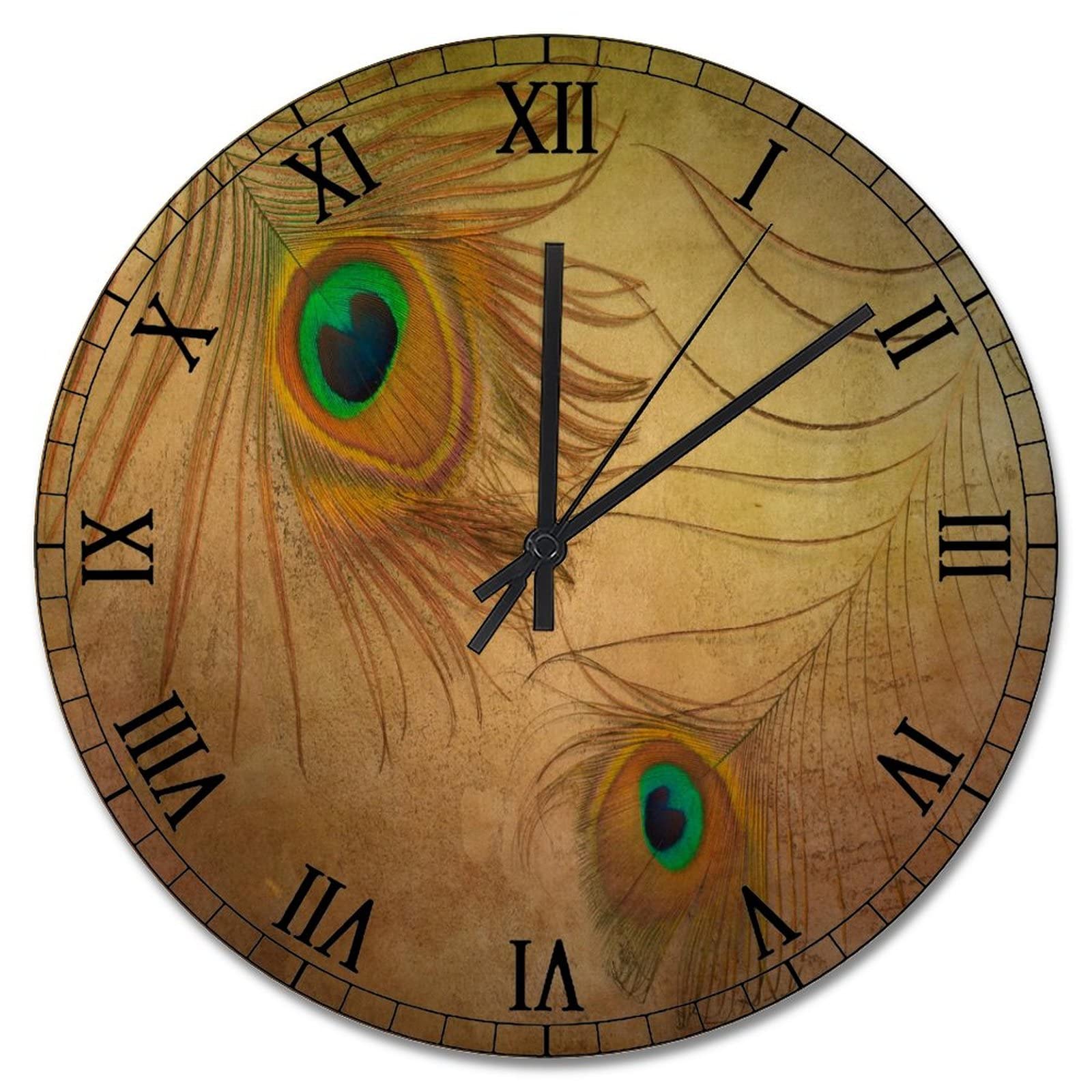 Horloge murale paon silencieuse pour chambre : fini les bruits de tic-tac