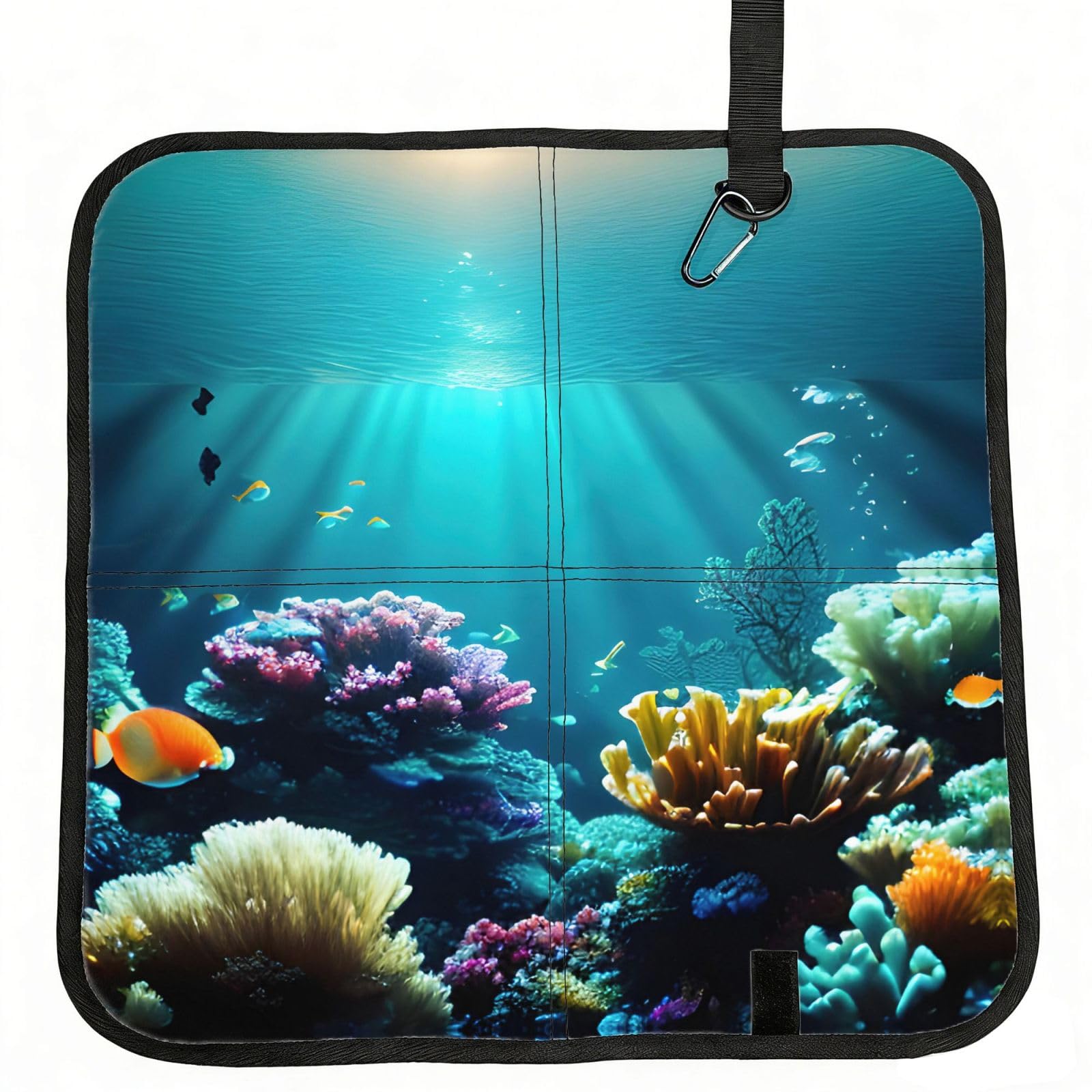 YGLHBDPBF Underwater Scenery Print Camping seat cushion,Foldable Sitting Pads,Save Backpack Space for Hiking