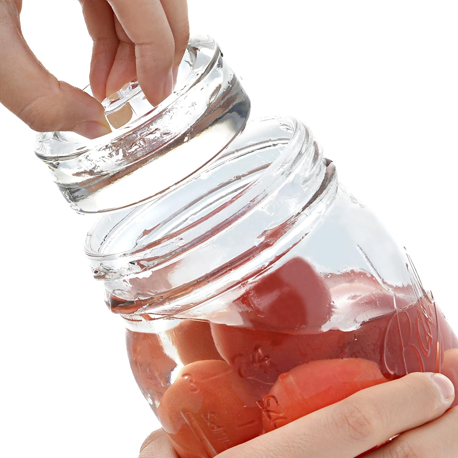4-Pack Fermentation Glass Weights with Easy Grip Grooved Handles Heavy Fermenting Lids Fermentation Kit for Any Wide Mouth Mason Jars