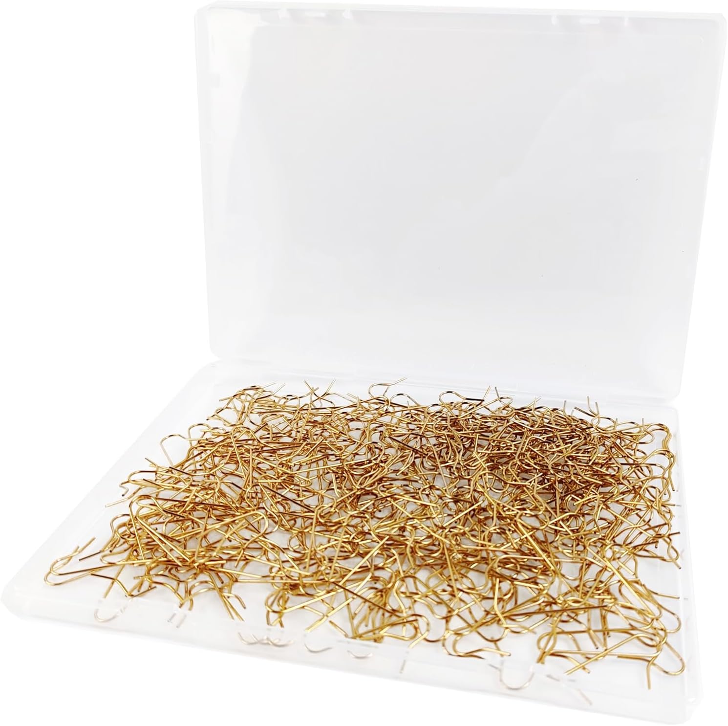 TIHOOD 300PCS Christmas Ornament Hooks Metal Ornament Hangers Mini Hooks with Storage Box Xmas Hanging Hooks for Christmas Tree Decorations Party Balls (Gold)