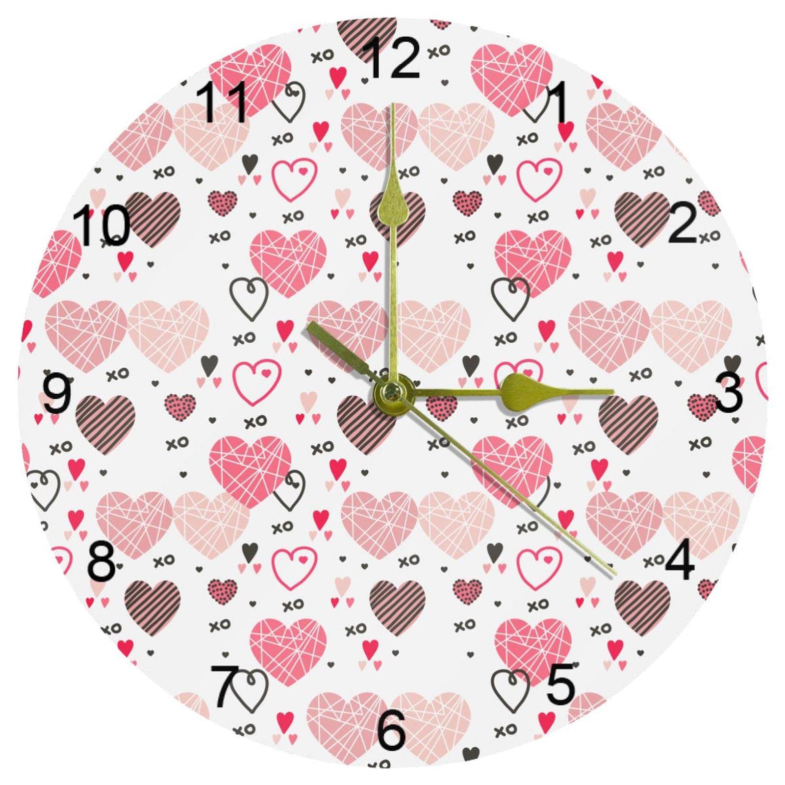 Horloge murale silencieuse sans tic-tac 25,4 cm avec chiffres arabes pour maison