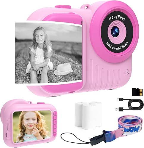 Miniatura 7 de Cámara para niños, cámaras de impresión instantánea que imprimen fotos, cámara digital instantánea en blanco y negro para impresión de imágenes de