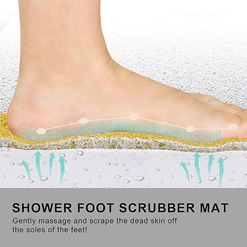 Miniatura 5 de Tapete antideslizante para bañera, tapete de baño antideslizante de 0.6 pulgadas, extra grueso, de secado rápido, tapete de ducha antideslizante,