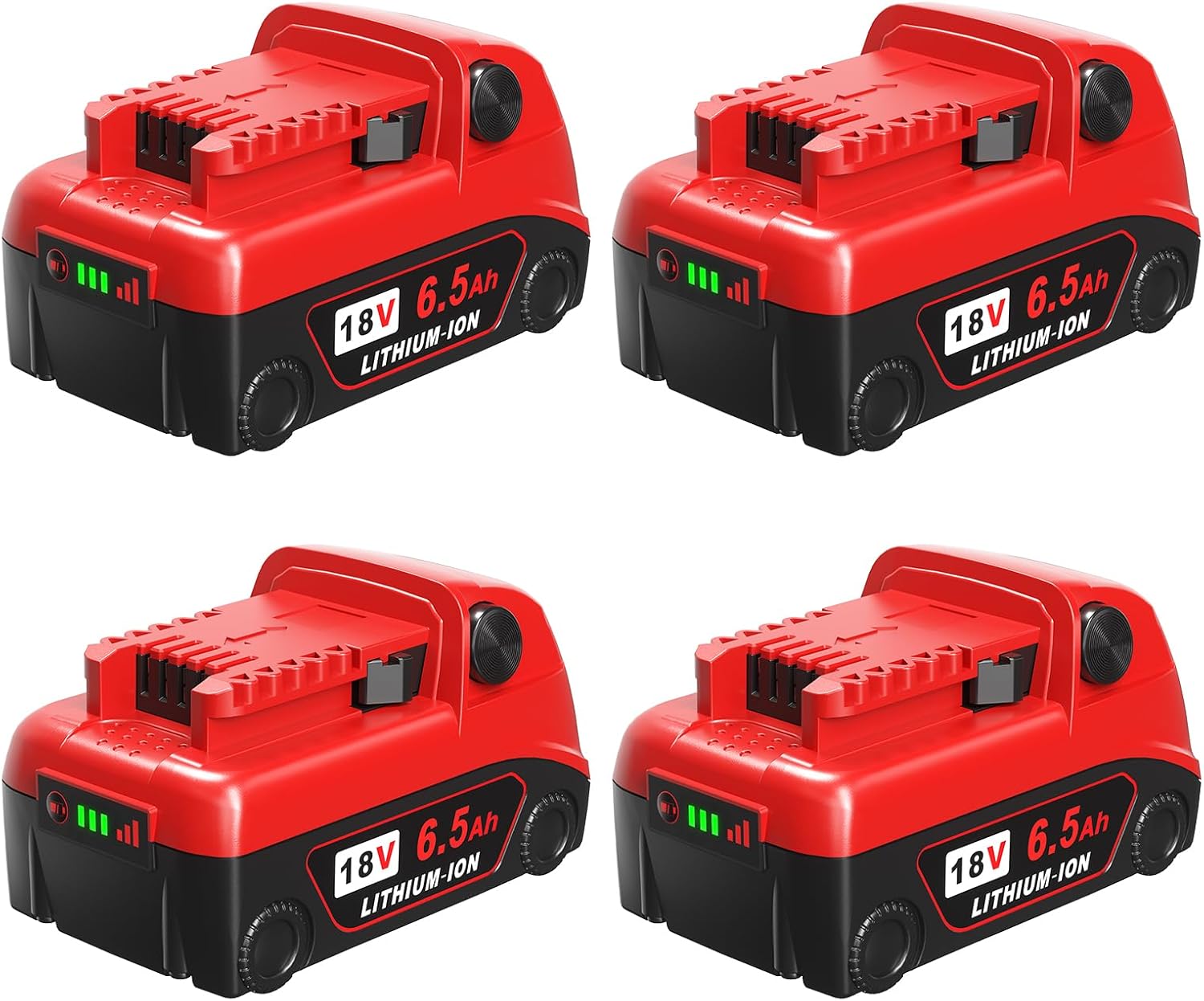 18v Battery 4Pack Replacement for Milwaukee M18 Battery 6.5Ah,High-Capacity Batteries Compaitble with Milwaukee Tools and Charger,2024 Version/New Patented