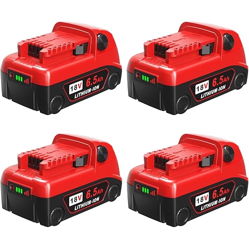 18v Battery 4Pack Replacement for Milwaukee M18 Battery 6.5Ah,High-Capacity Batteries Compaitble with Milwaukee Tools and Charger,2024 Version/New Patented