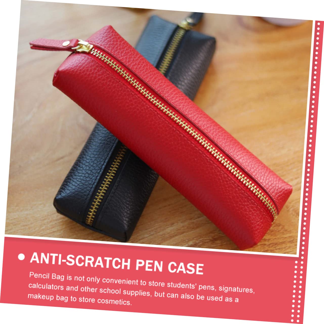 Ciieeo 3pièces Trousse De Rangement Portable pour Et Fournitures Scolaires Étui à Crayons Compact Et Décoratif pour Étudiants Et Artistes De Rangement Pratique Et Élégant Rouge