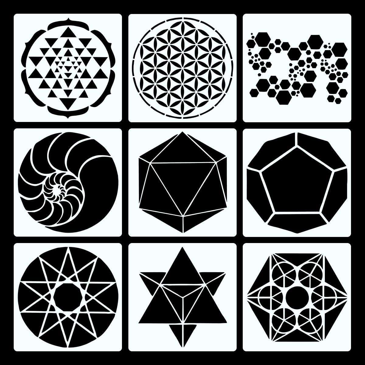 9 PCS Sacred Geometry Stencils Set for DIY Painting Ghana | Ubuy 9-pcs-sacred-geometry-stencils-set-for-diy-painting-ghana-ubuy