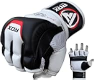 RDX MMA Gloves for Martial Arts Training and Sparring, Cowhide Leather Mitts for Grappling, Kickboxing, Muay Thai, Punching Bag & Cage Fighting