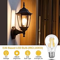 Vista 6 de FUDESY Lámpara de pared para exteriores, del atardecer al amanecer, luz con sensor de porche, de plástico negro, anticorrosión con bombilla LED