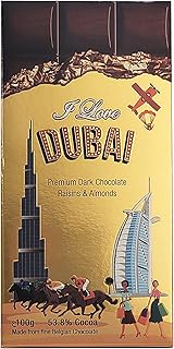 I Love Dubai Premium Dark Chocolate with Raisins and Almonds 100gms