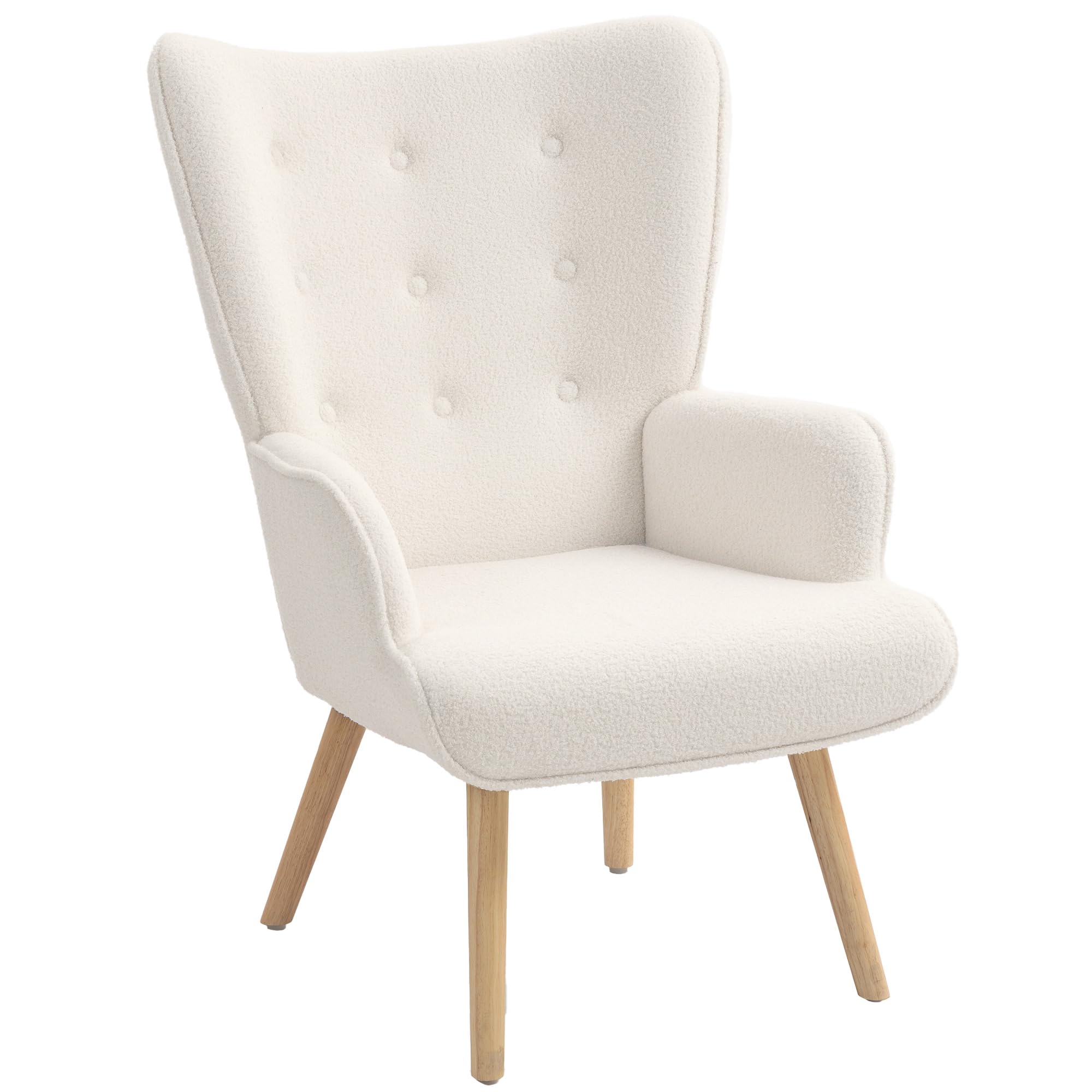 homcom fauteuil à oreilles bouclette