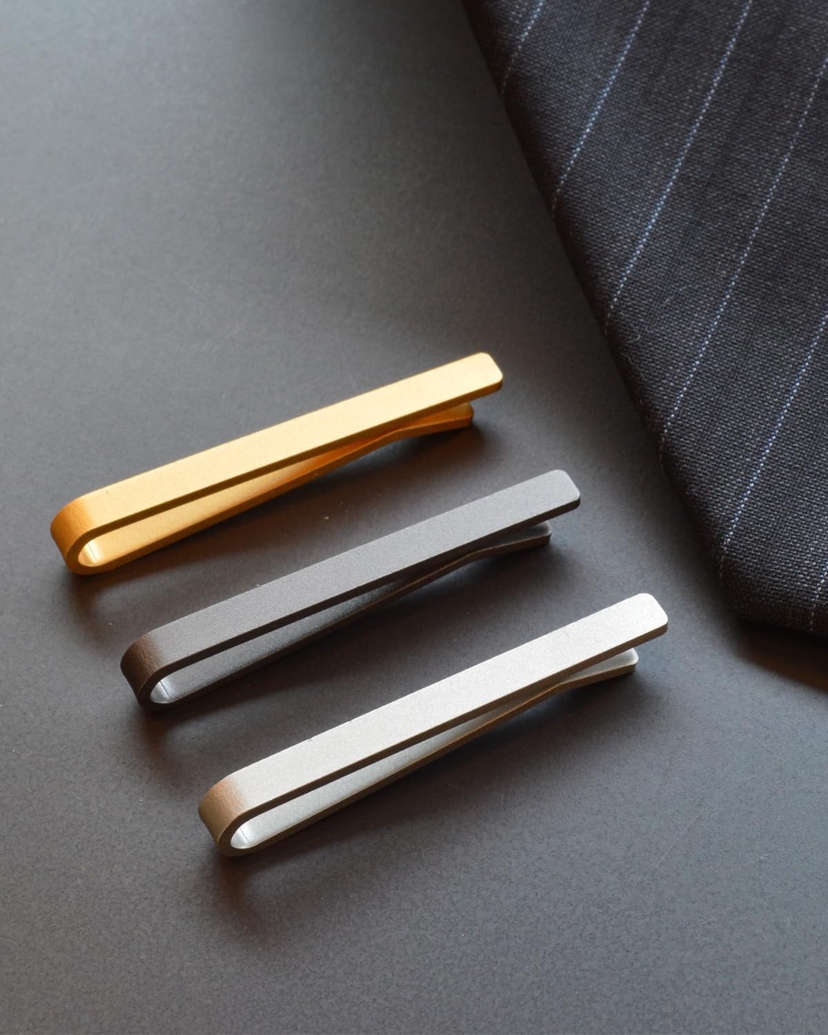 Tamarat Krawattenklammer für Herren, mattes Finish, kein Fingerabdruck, Krawattennadel Tps-023R
