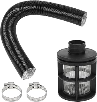 25mm Diesel Heater Air Intake Pipe Hose with Air Intake Filter Clamp fits for Webasto Air Top 2000 3500 STC, for Eberspacher Airtronic D2 D4 D4S, for Chinese Diesel Heater 5KW 8KW