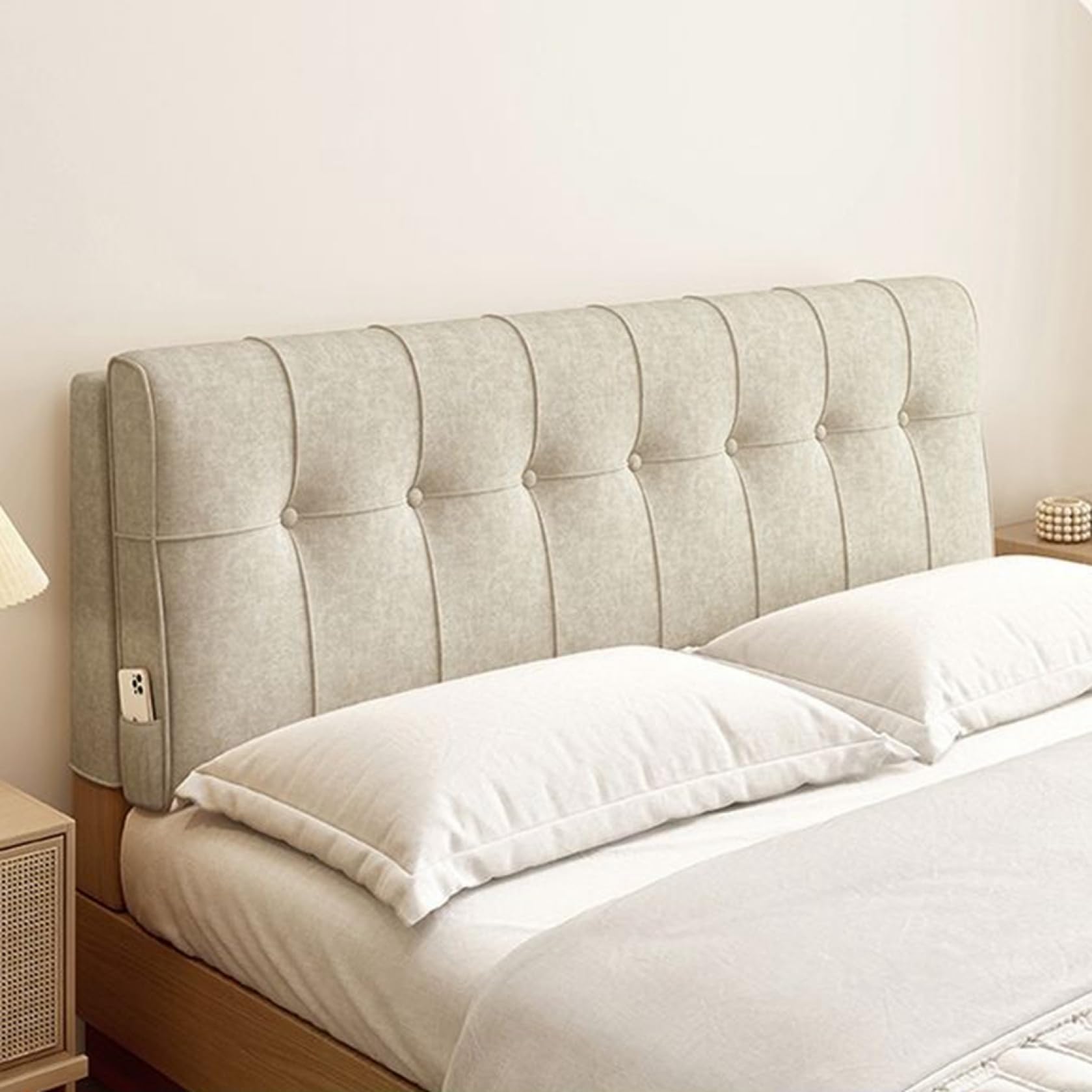 Amazon｜ヘッドボードクッション ダブル/シングル ベッド用 背もたれ