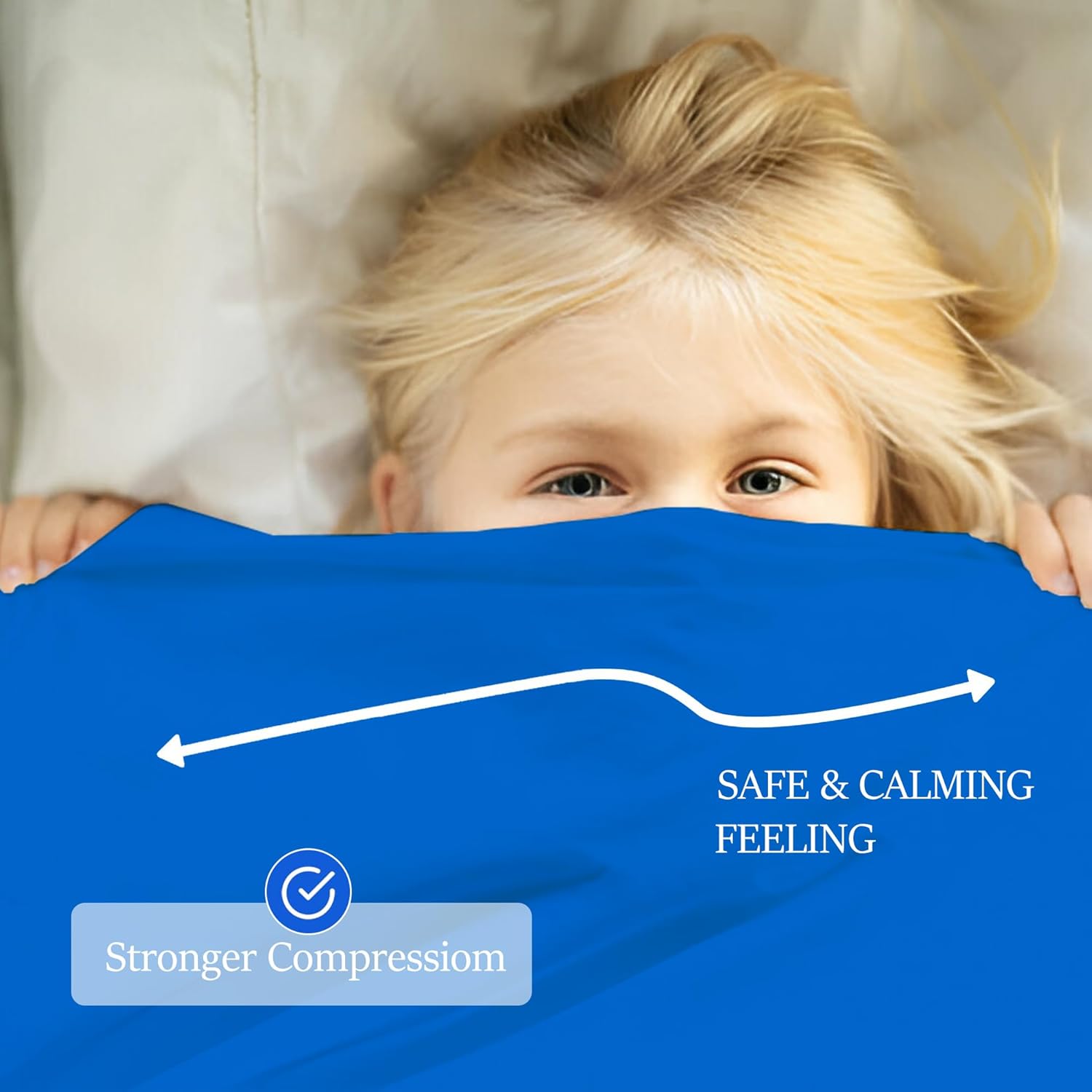 sensory bed sheet for deep pressure therapy – spandex bed sheet – sensory compression blanket for adhd, autism – breathable & hypoallergenic, blue, twin size twin blue