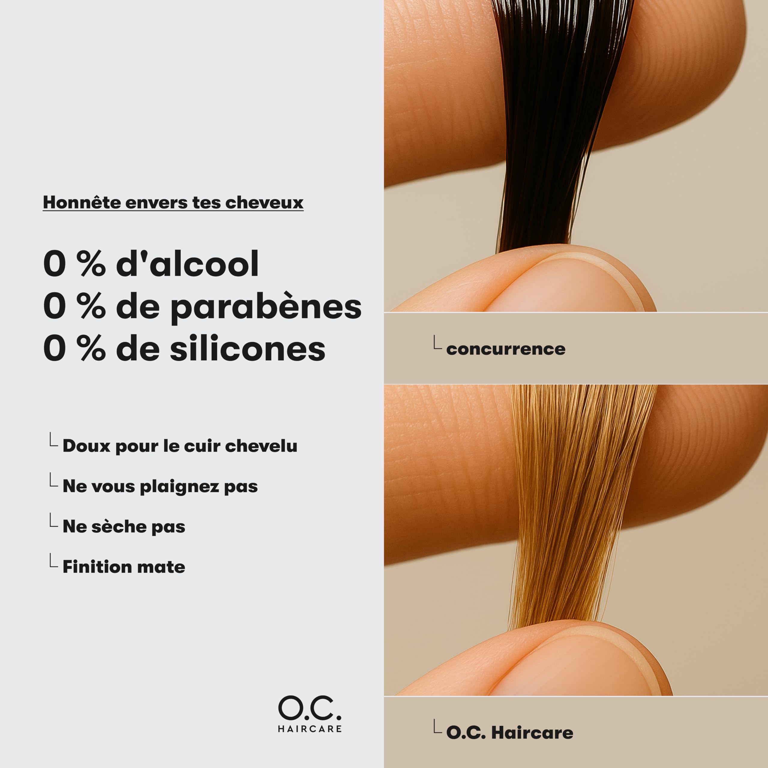 O.C. Haircare Sea Salt Spray - 200 ml - Spray au sel de mer pour cheveux - Booster de volume pour une sensation de cheveux plus complète avec une forte tenue - 100% végétalien et fabriqué en