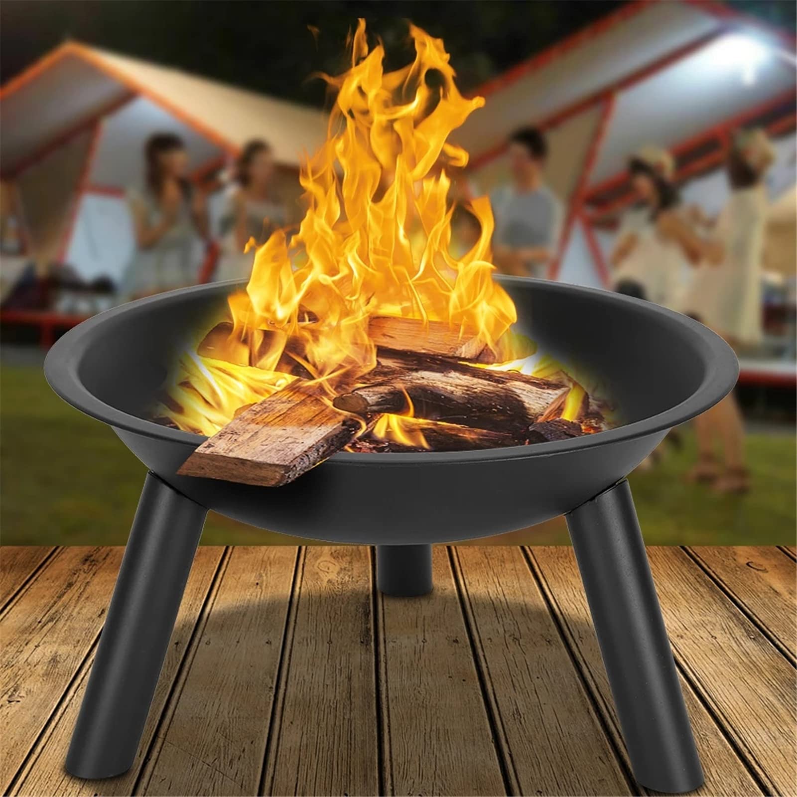 Outdoor Brazier Przenośna miska na ognisko na zewnątrz Stalowy żelazny grill do grillowania na podwórku Piknik na kempingu Plaże Park Fire Pits & Bowls (kolor: żelazo, rozmiar: 52x52x32cm) little