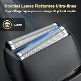 Brightup Men's Electric Shaver with Fold-Out Long Hair Trimmer, 150 Min. Battery & USB-C Quick Charge, Wireless Waterproof Foil Shaver for Wet/Dry Shaving, Black - 2