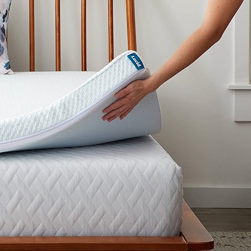 Miniatura 8 de Espuma viscoelástica de gel de 3pulgadas para poner arriba del colchón marca Lucid Memory Foam Azul