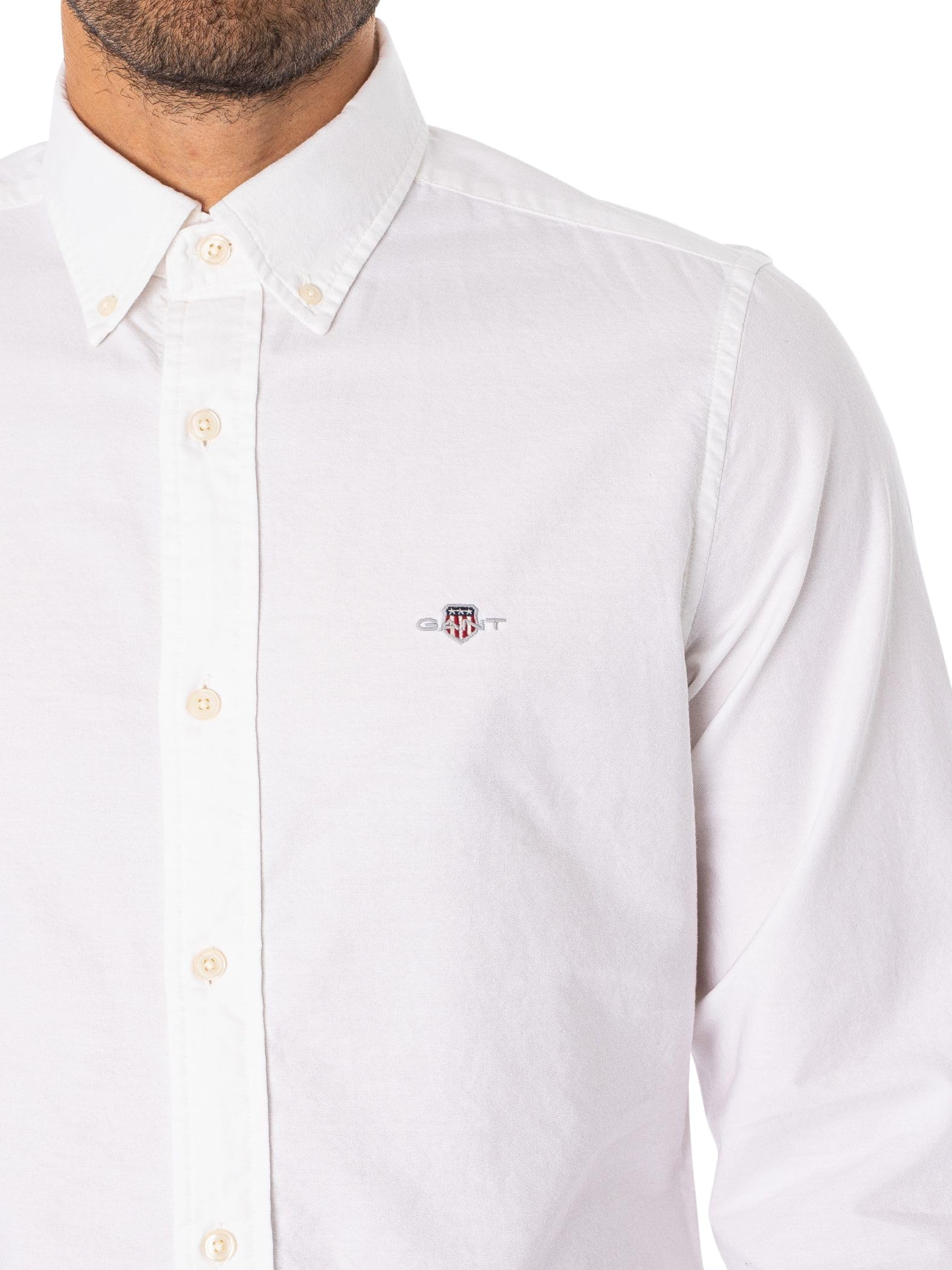 GANT Męska koszulka slim Oxford, biały, L