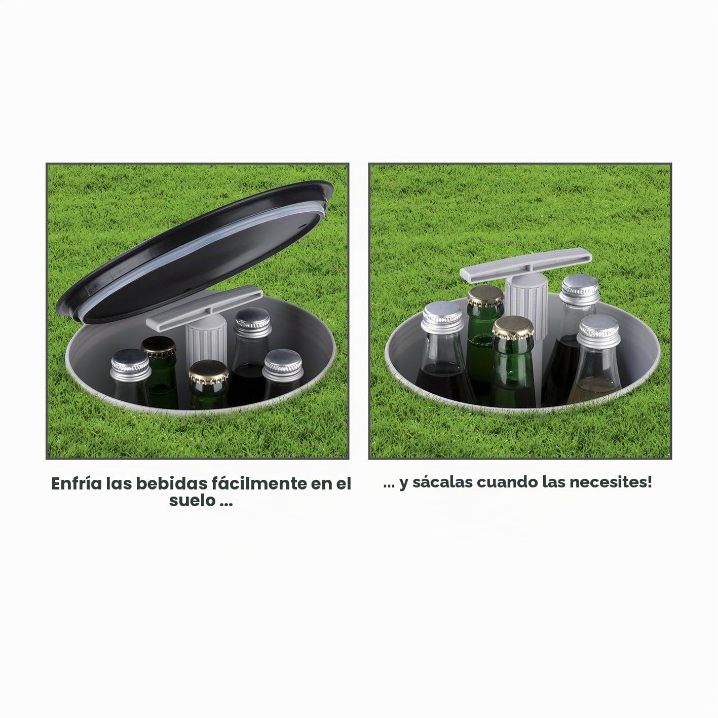 EASYmaxx - Enfriador de botellas para exteriores, sin electricidad, sin electricidad, latas y botellas en el suelo del jardín