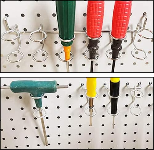 Miniatura 5 de SPEEDWOX 7 piezas de tablero de clavijas para destornillador, ganchos surtidos para multiherramientas, organizador de herramientas de doble anillo,