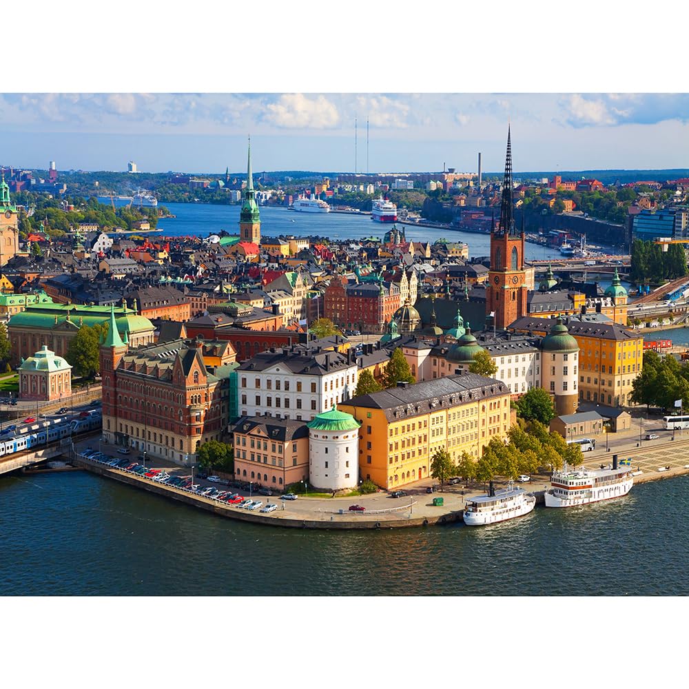Puzzle da 3000 pezzi per adulti, vista panoramica di Stoccolma, Svezia, giocattolo e regalo souvenir turistico
