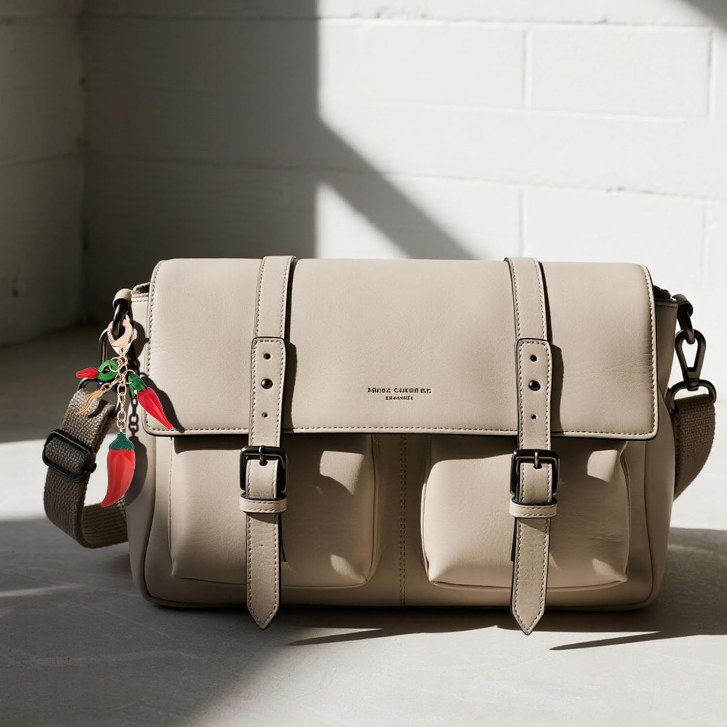 Chili Keychain, Alloy Red Gold Chili Pepper Charm Stylish Vegetable Keychain Pepper Bag Charm for Women Men Purse Backpack - Image 7