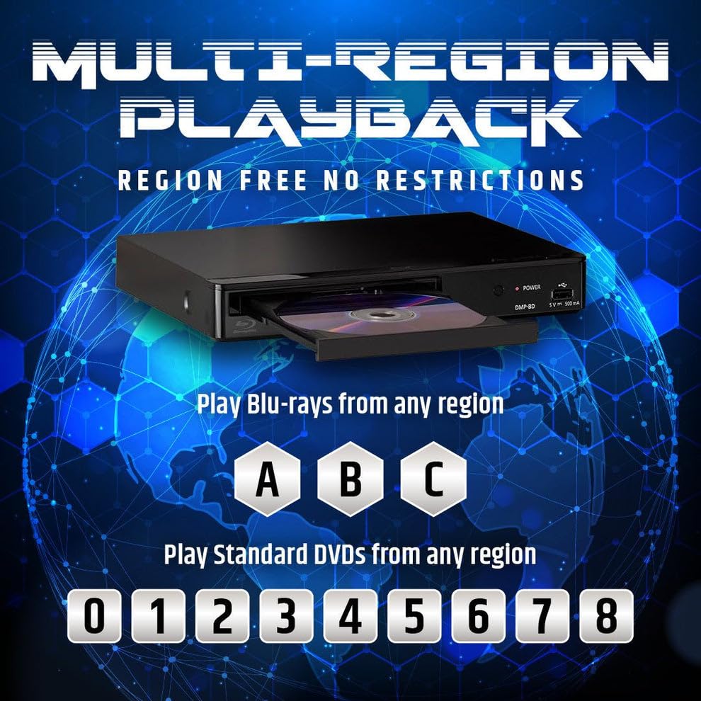Free! DVD Blu-ray まとめ Region Free Blu-Ray Player Compatible with Panasonic DMP-BD Multi