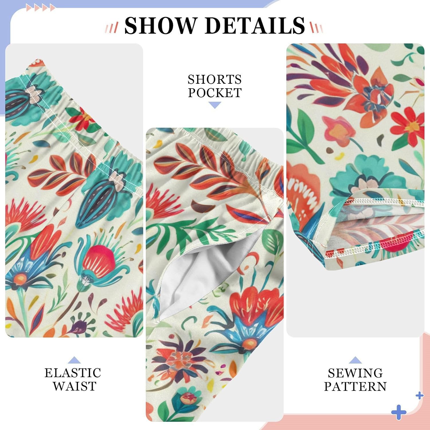 J JOYSAY Flower Blossom Foliage Pajamas Pants Soft Long Pajama Bottoms Lounge Sleep Pants Size S-XL