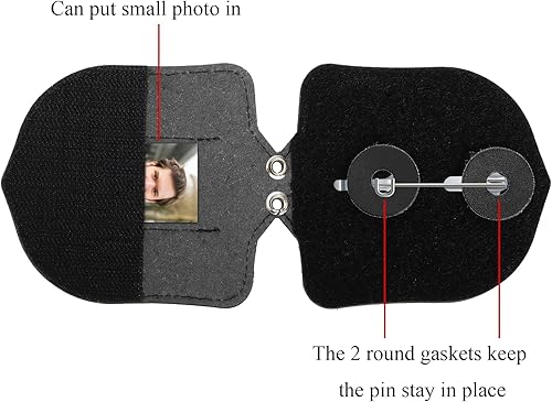 Miniatura 6 de Cedilis Paquete de 4 soportes para tarjetas de policía con clip de metal y cadena para el cuello, soporte universal para protección de insignias
