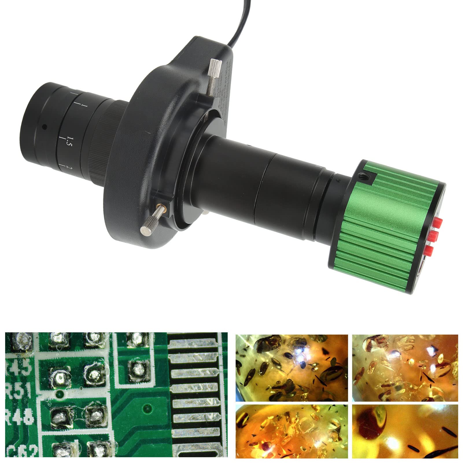 Cámara de Microscopio Industrial HD 1080P 2K USB 10X-180X LongitudCompleta Zoom C Lente de Microscopio para Reparación de Teléfonos (Enchufe de la UE)