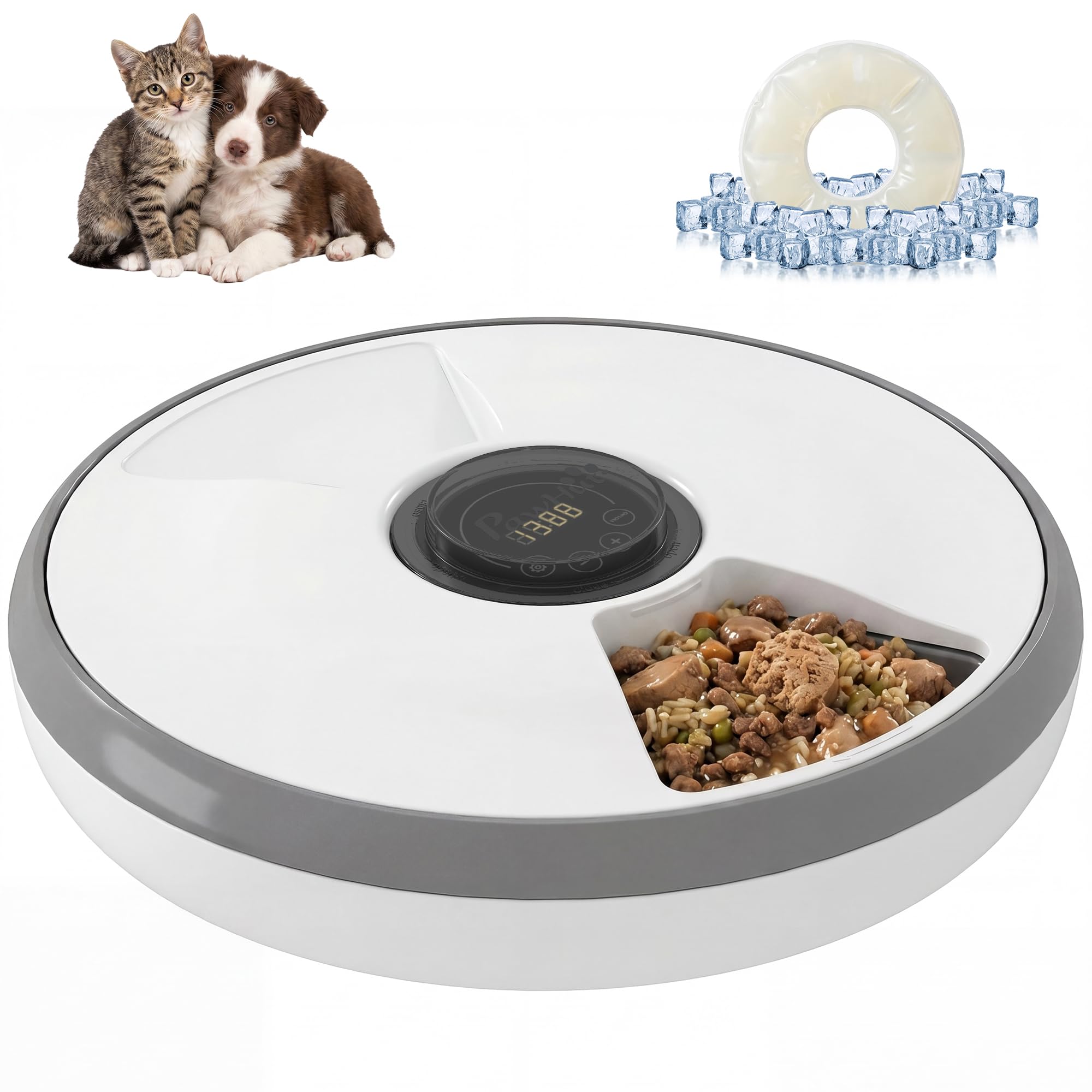 PawHut Futterautomat Kabellos Programmierbarer Timer für Katzen und Hunde