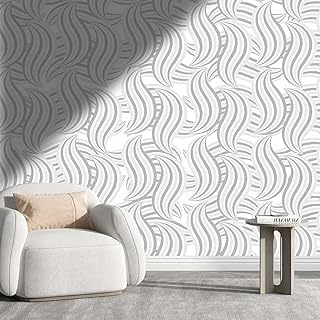 30+ Family Picture Wall Ideas That Tell Your Story Beautifully 82 Textured Wall Paper Light Color Wall Paintings Geometry Lattice Line Mod...