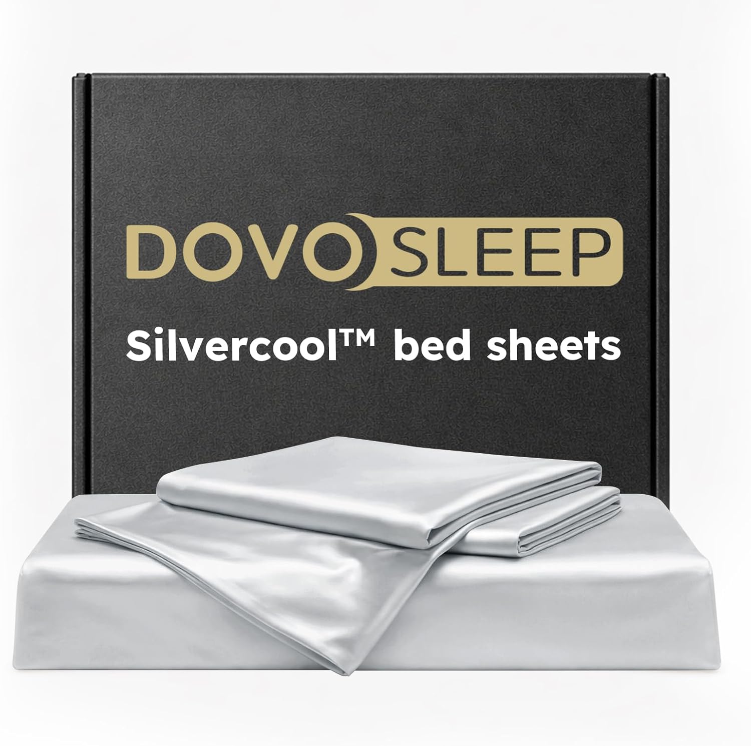 Silver Infused Sheets Set, Stays Fresh SGS Quality Certified, Temperature-Regulating Sheets for Night Sweat & Hot Sleeper, 1000-Thread-Count Luxuriously Silk Feel - Grey, King Set (3 Piece Set)