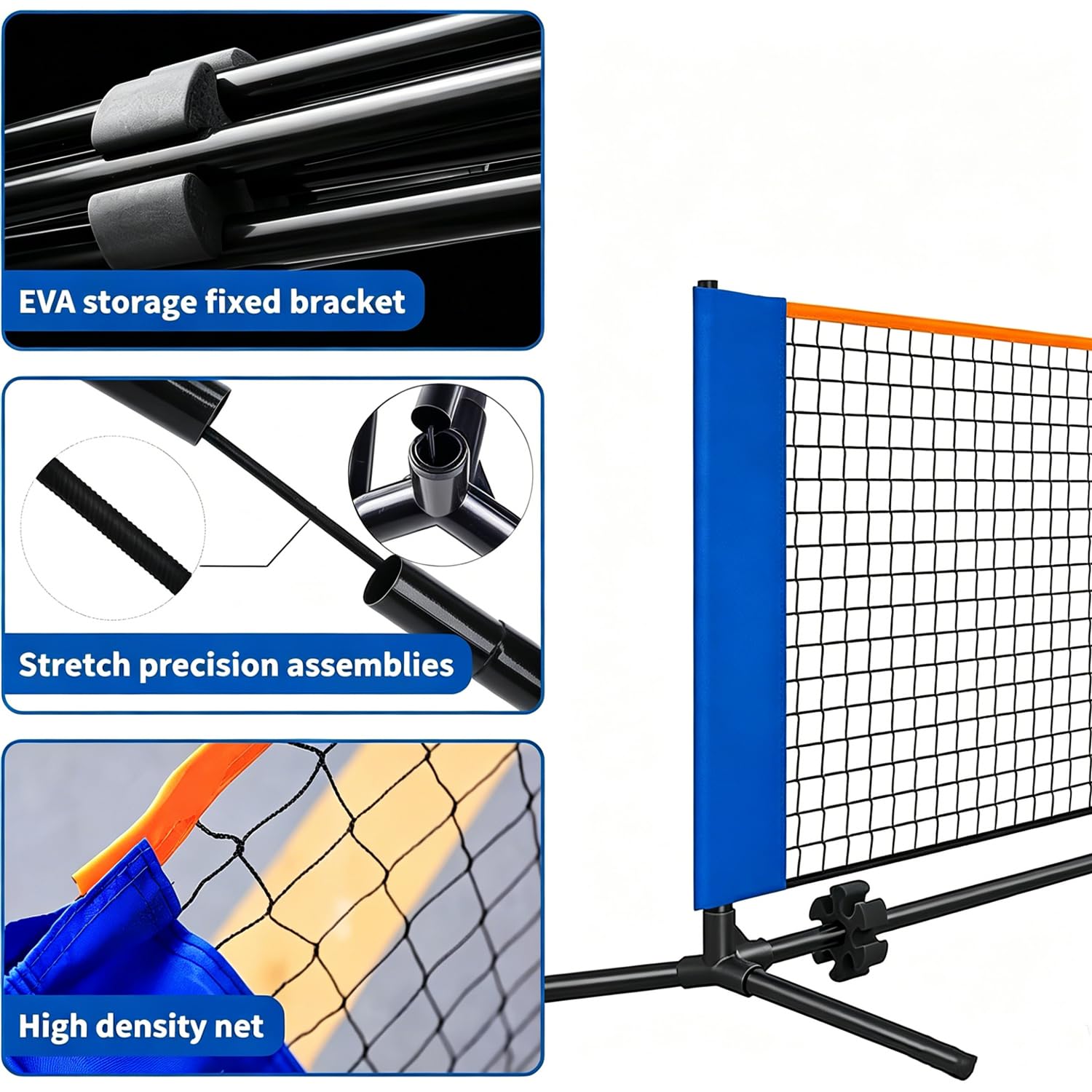 Rete Pallavolo Da Giardino,Rete Tennis Portatile,Altezza Regolabile a 5,1 M e Fornito Con Borsa Portatile,Facile Da Montare e Smontare,Adatto a Vari Ambienti,Ideale Per Tennis,Pallavolo e Altro