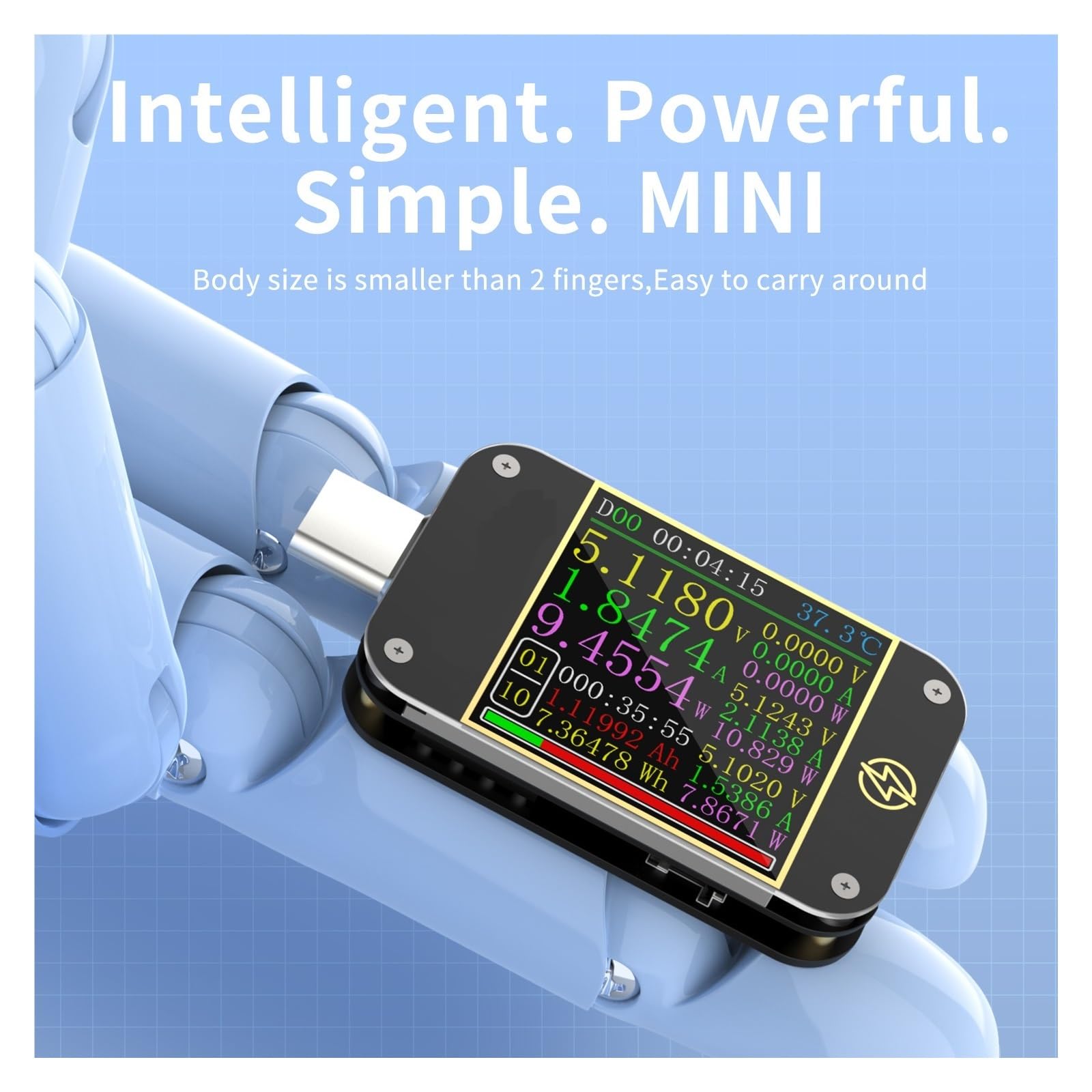Tester USB Tester PD Typu C USB C Amperomierz Woltomierz Test Protokołu Szybkiego Ładowania Miernik Napięcia Typu C Z Oprogramowaniem Komputerowym(Tester)