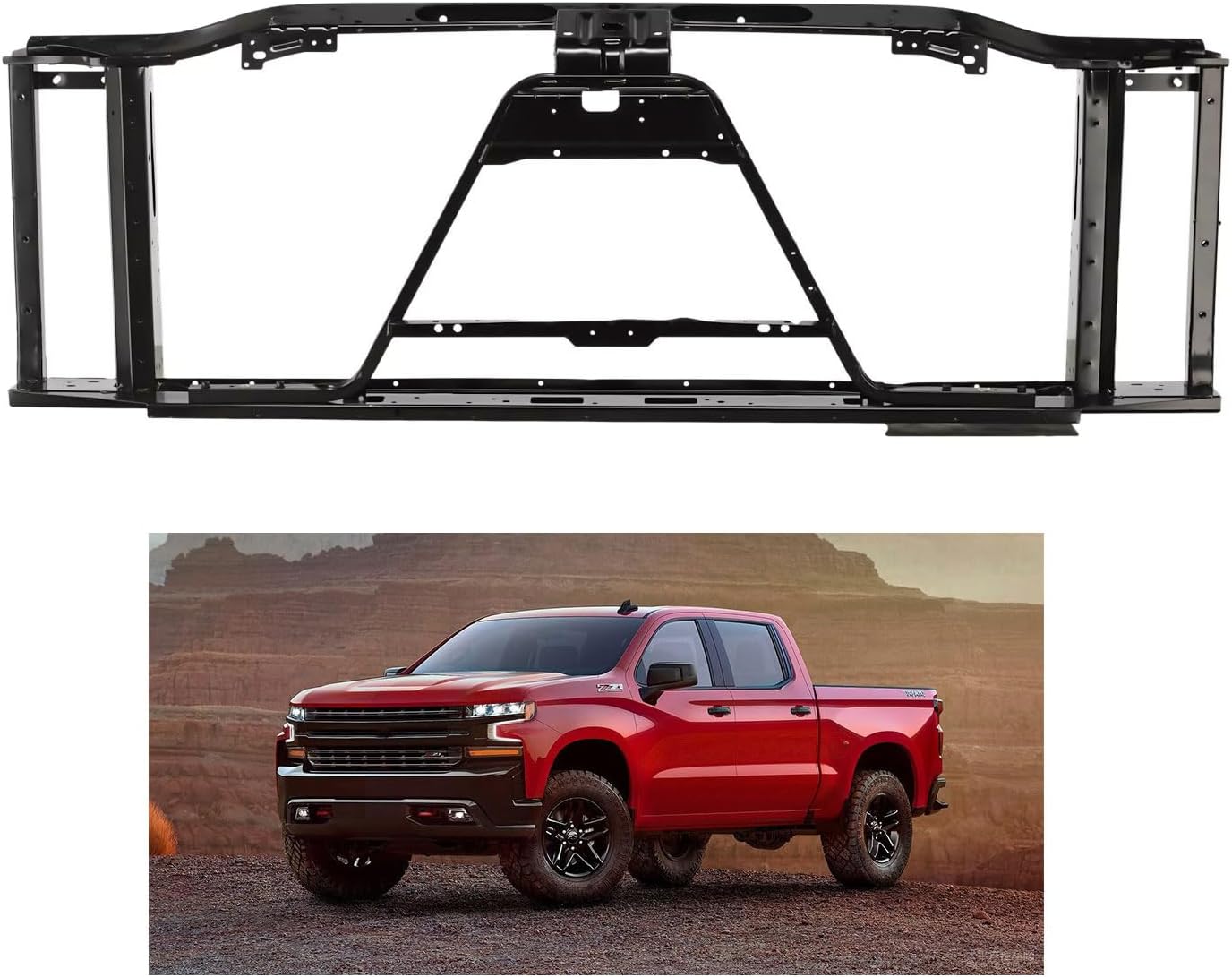 Radiator Support Core Assembly Mount Compatible with 2010-2013 Chevy Silverado 1500 GMC Sierra 1500 Replaces GM1225282