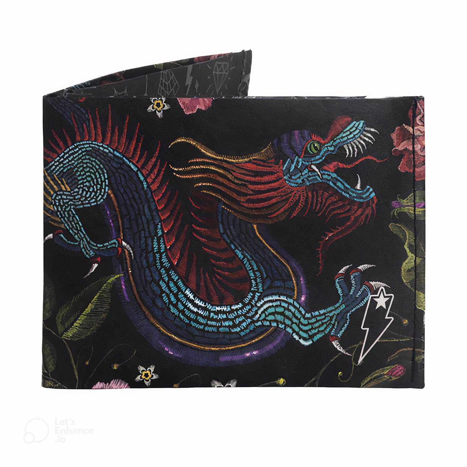 SUPERVEK Oriental Dragon Stitched Paper Wallet - Thin Tear Slim Wallet for men, Mens Credit Card Holder Wallet Gifts for Him - Anime Streetwear