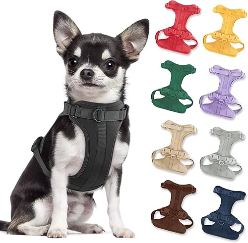 Arnés ligero para perro sin tirones: arnés ajustable y duradero de malla transpirable para mascotas con cojín suave y cómodo, para perros pequeños,