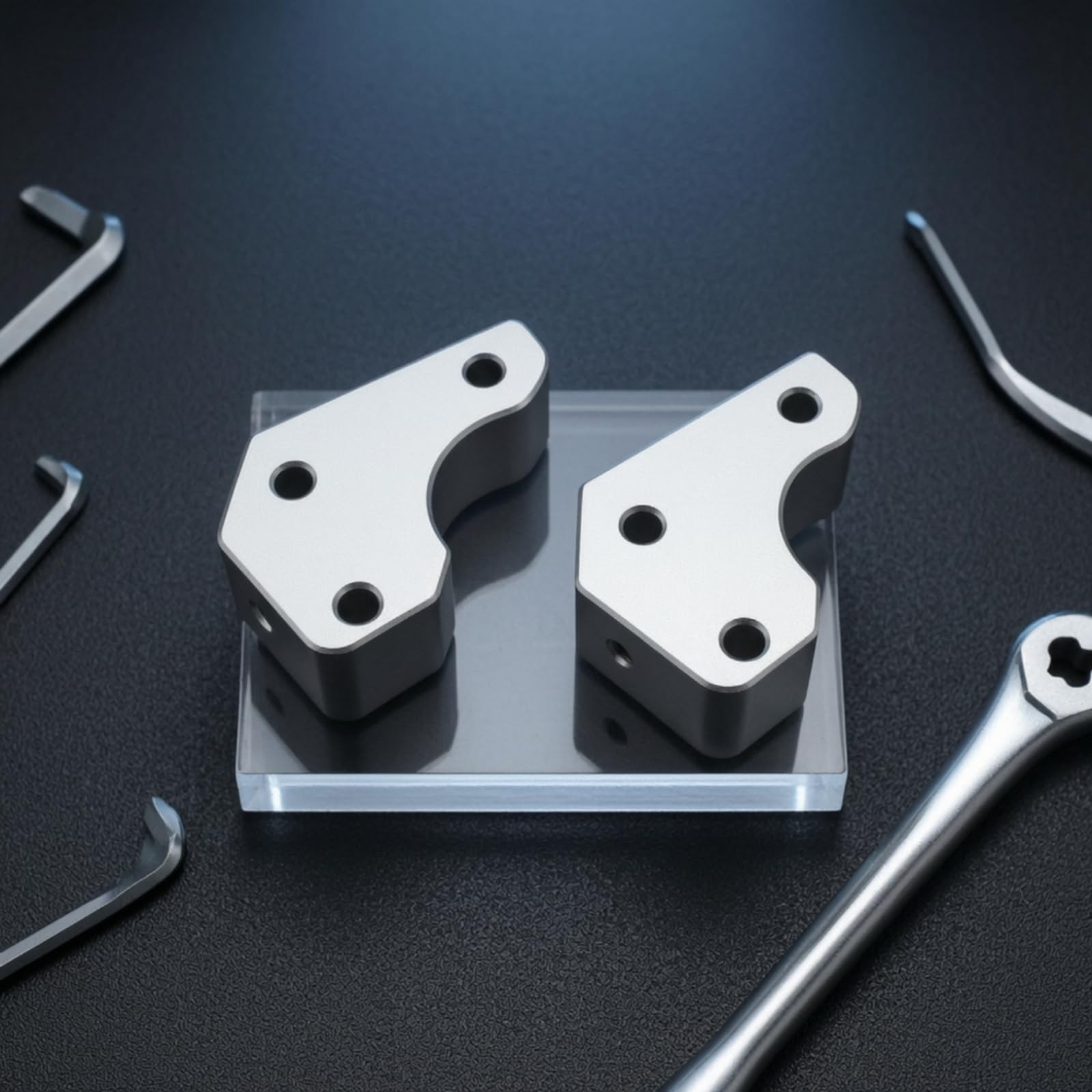 predolo 2 Pezzi Rialzi Manubrio in Alluminio Lavorato a CNC Rialzo Manubrio Argento Accessori per turisti