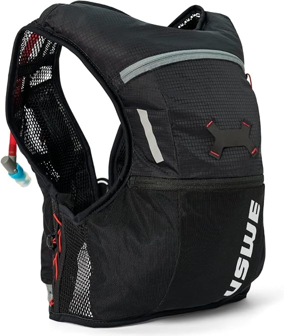 USWE Rush 8L Bike Hydration Vest, Adjustable Chest Straps Running Hydration Vest, 2.0L Hydration Bladder, Mountain Biking, Gravel & Cycling with Reflective Details, Men & Women