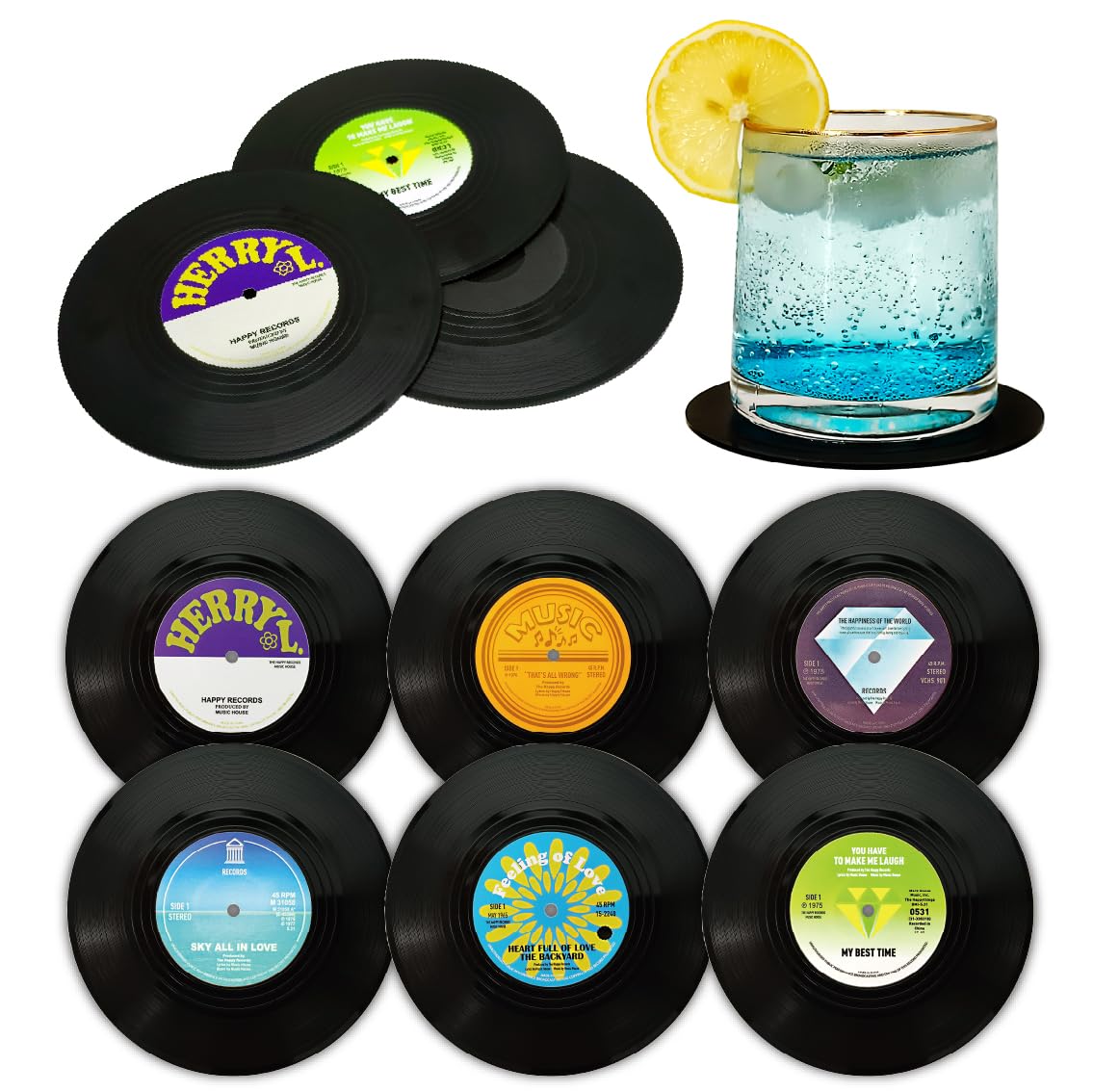 50% Off Vintage Vinyl Record Coasters - Ideal Music Gift