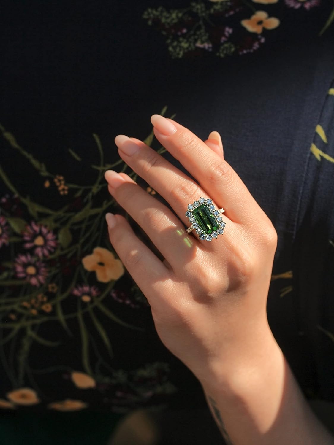 9.66 ct tw Green Tourmaline Elongated Elizabeth