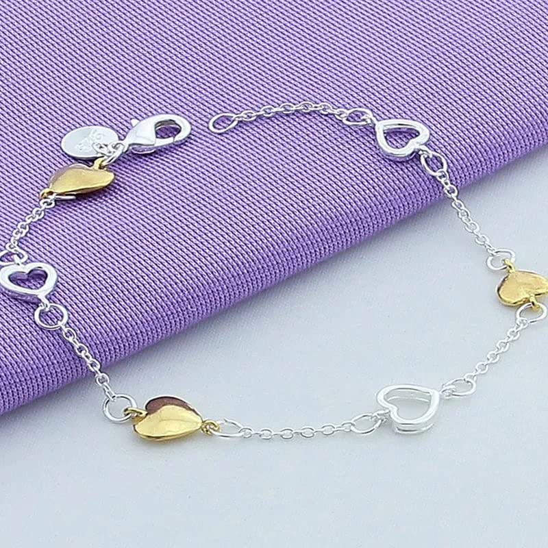 Jewellery Pulsera con Dije de corazón 925 para Mujer Pulsera de Color Jewellery