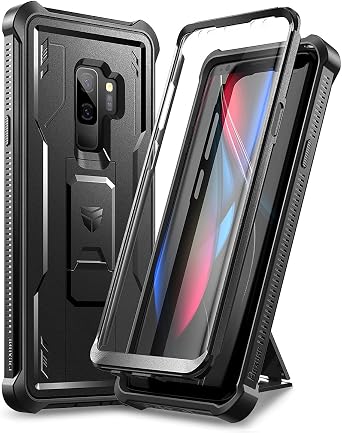 Dexnor for Samsung Galaxy S9+ Plus Case, [Built in Screen Protector and Kickstand] Heavy Duty Military Grade Protection Shockproof Protective Cover for Samsung Galaxy S9 Plus Black